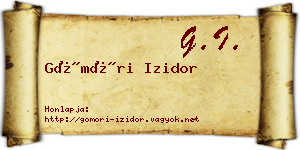 Gömöri Izidor névjegykártya